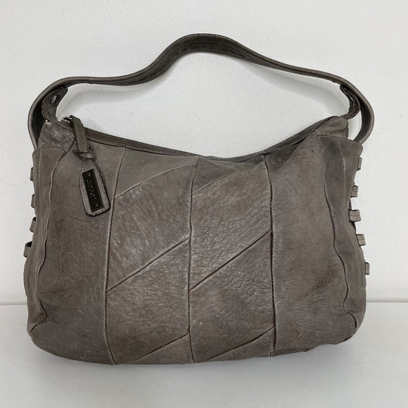 ABRO Distressed Leather Patchwork Boho Hobo Shoulder Bag - Picture 11 of 14